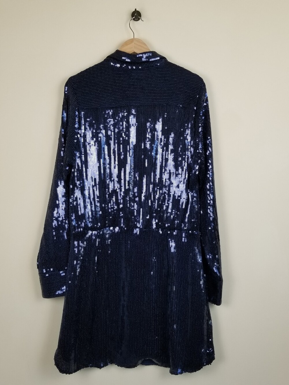 Free People Sophie Sequin Mini Dress Shirtdress Size XL - Picture 5 of 9